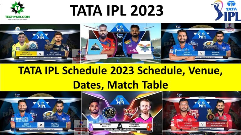 TATA IPL Schedule 2023 Schedule, Venue, Dates, Match Table